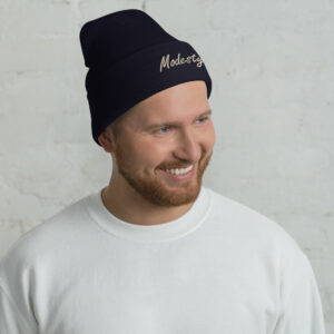 Modesty Branded Cuffed Beanie - Navy/Black - Image 2