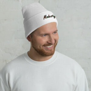 Modesty Branded Cuffed Beanie - White - Image 2