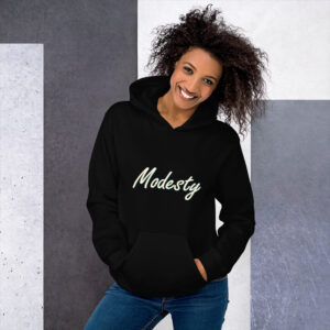 Modesty Branded Unisex Hoodie – Navy/Black - Image 6