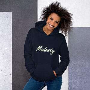 Modesty Branded Unisex Hoodie – Navy/Black - Image 7
