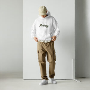 Modesty Branded Unisex Hoodie - White - Image 2