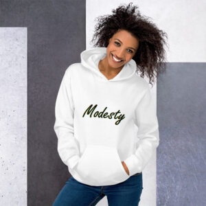 Modesty Branded Unisex Hoodie - White - Image 4