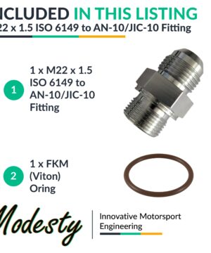 MODESTY M22 x 1.5 ISO6149 to AN-10 / JIC-10 Oil Fitting - Image 5