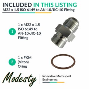 MODESTY M22 x 1.5 ISO6149 to AN-10 / JIC-10 Oil Fitting - Image 5